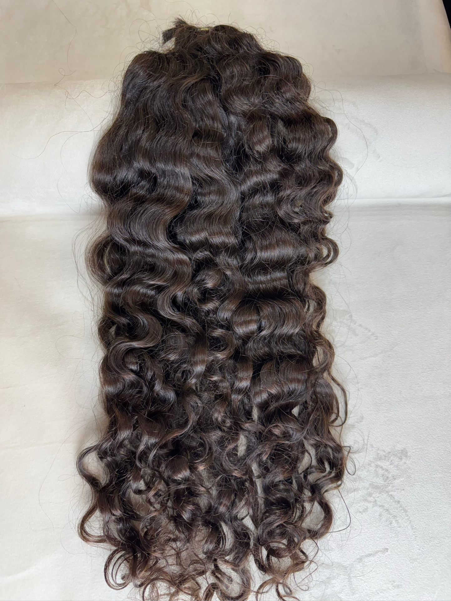 Cabelo Humano Brasileiro - Castanho - Cacheado - 165 g | 55 cm