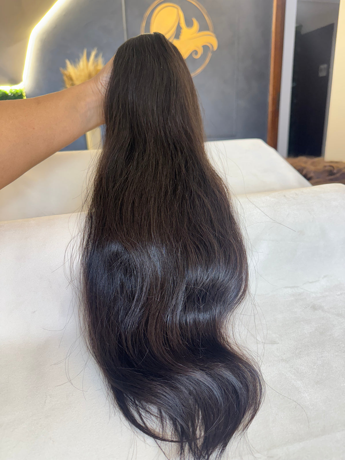 Cabelo Humano Castanho -  Ondulado – 57 cm | 114 g