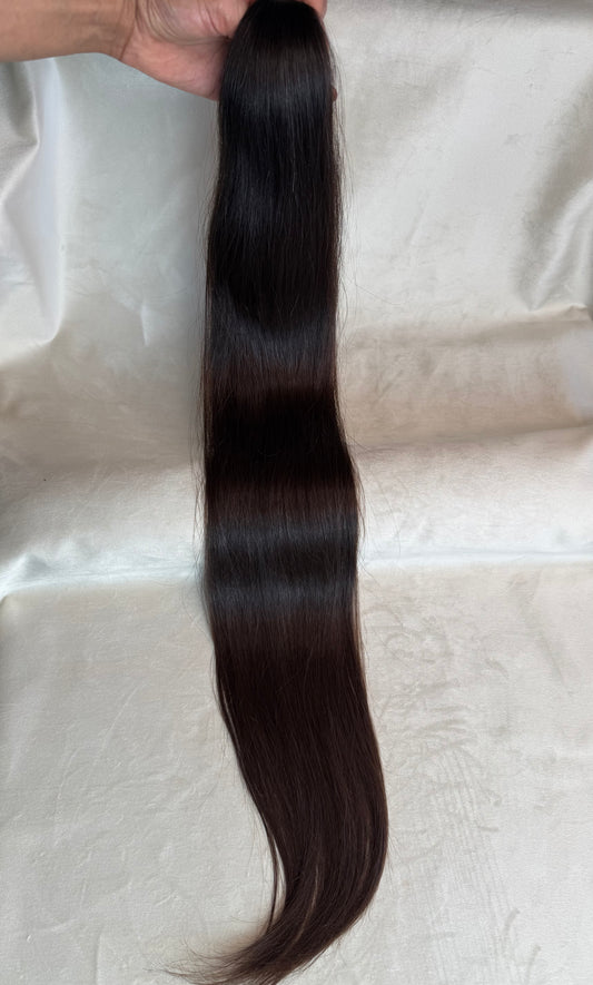 Cabelo Humano Brasileiro - Castanho - Liso - 115 g | 85 cm