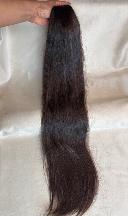 Cabelo Humano Brasileiro - Castanho - Liso - 235 g | 80 cm