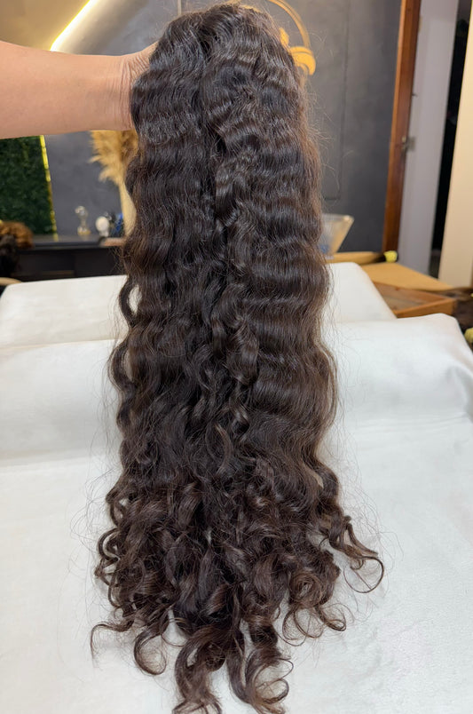 Cabelo Humano Brasileiro - Cacheado - Castanho - 60 cm | 160 g