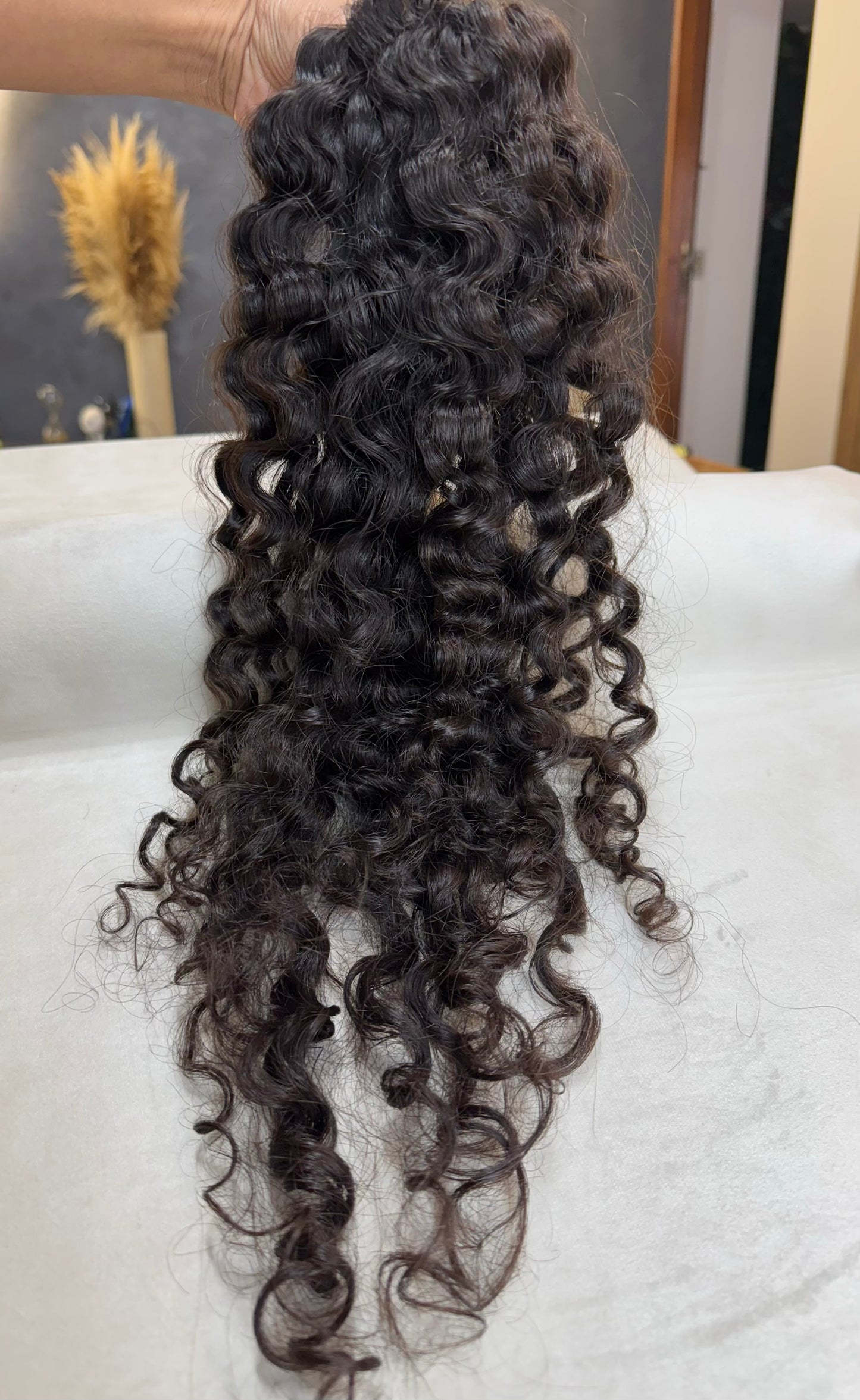 Cabelo Humano Brasileiro - Castanho - Cacheado - 58 cm 102 g